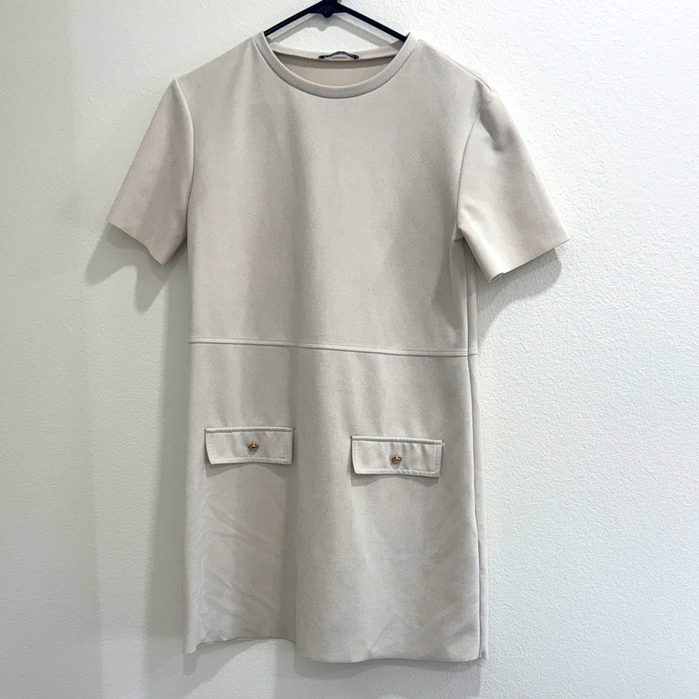 Zara Cream Textured Dress